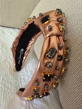 Embellished Rose Gold Headband with Black and Gunmetal Gems by Brianna Cannon